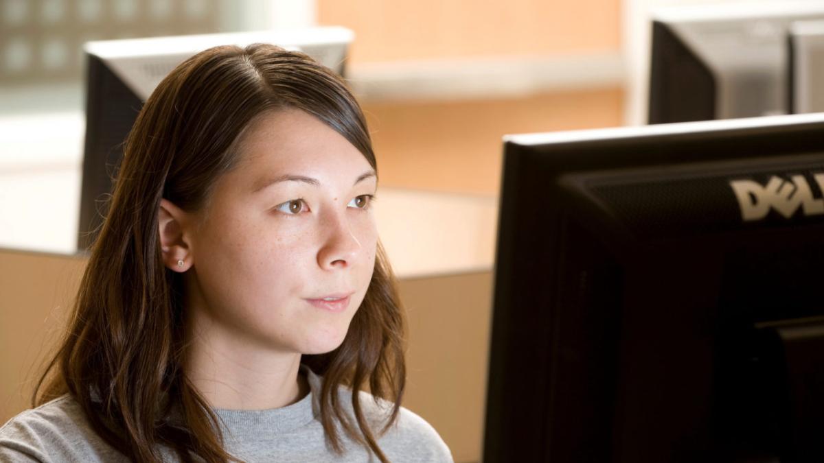 Student is studying