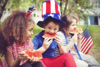 children at Fourth of July picnic