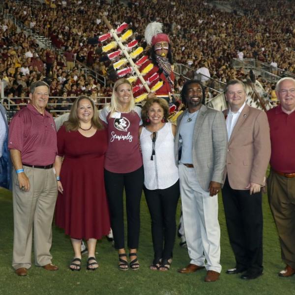 Group photo in stadium