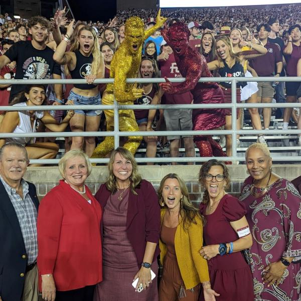 Group photo at stadium